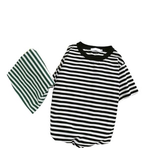 New Summer Stripedtwomen's Korean-Style Loose Student Shirtinstrendy Bottoming <b>Shirt</b> - Product Image 1