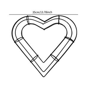 Ghirlanda di metallo a forma di cuore 35cm cornice ghirlanda nera per feste di anniversario e cerimonie nuziali - Product Image 2