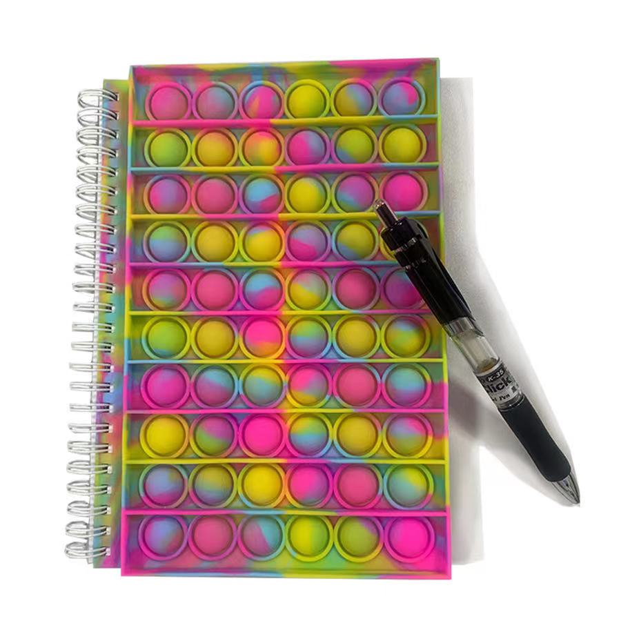 New Design Wholesale Popping Notebook Push Up Finger Bubbles Silicones Cover Notepad Decompression Fidget notebook