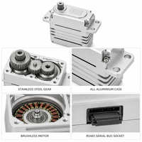 Servomoteur de bateau RC XQ-POWER XQ-S9100D 110KG 12V Brushless Étanche Engrenage en acier inoxydable Bus série RS485 Robot