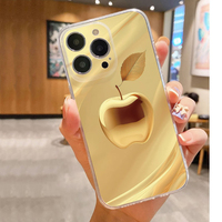 Coque de téléphone portable en TPU souple transparente avec impression photo de fruits dorés de luxe pour iPhone 11 12 13 14 15 16 17 Pro Max Air