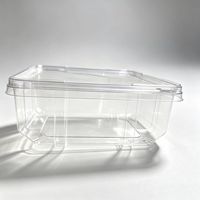 Boîte d'emballage alimentaire carrée jetable en PET transparent avec couvercle, boîte de rangement transparente pour pâtisserie, biscuits, fruits et friandises