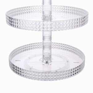 Desmontable <span class=keywords><strong>360</strong></span> rotar diamante Organizador De Maquillaje Organizador De escritorio acrílico caja De almacenamiento De plástico - Product Image 4