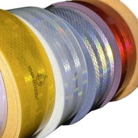 Rollo de Cinta Reflectante Grado Diamante Micro Prismática para Camión, Adhesivo Reflector de Seguridad Amarillo para Advertencia y Accesorios de Auto