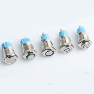 สวิตช์กดแบบโลหะสแตนเลสขนาด 12/16/19/22 มม. กันน้ำ IP65 12 โวลต์ พร้อมไฟ LED แสดงสถานะ เปิด-ปิด แบบกดติดปล่อยดับ - Product Image 2