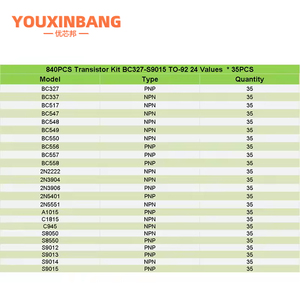 840 cái/bộ 24 Giá trị đ-92 <span class=keywords><strong>Transistor</strong></span> loại Kit bc327 <span class=keywords><strong>bc337</strong></span> bc547 <span class=keywords><strong>Transistor</strong></span> 2n2222 3904 3906 c945 PNP/NPN <span class=keywords><strong>Transistor</strong></span> gói - Product Image 5
