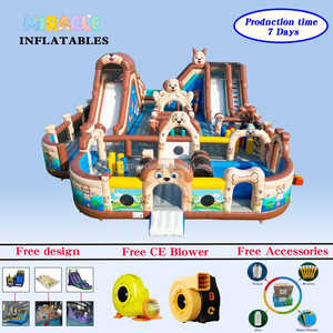 Château gonflable professionnel en PVC pour chiots, grand château de saut avec toboggan pour location événementielle - Product Image 2