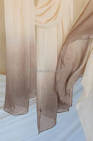 Écharpe numérique de style ethnique en soie artificielle de rayonne et modal de haute qualité pour femme, avec logo personnalisé et broderie dégradée aquarelle, collection 2026