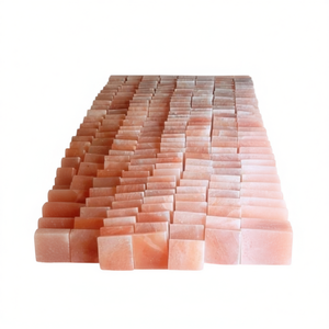 Briques de sel de l'Himalaya sculptées biologiques de qualité AA, roses et blanches, au toucher naturel, blocs de construction, construction de grottes de sel, décoration haut de gamme, ISO - Product Image 1