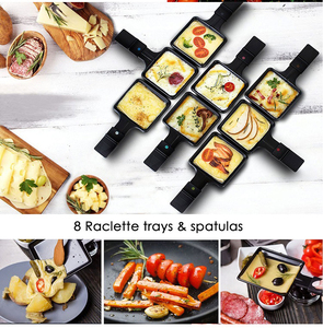 Grill à <span class=keywords><strong>raclette</strong></span> électrique 8 personnes 22956, multifonction, intérieur, poêle antiadhésive, aluminium moulé sous pression PTFE, sans fumée, pour la maison - Product Image 4