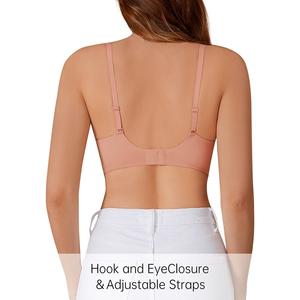 Dropshipping Ladies Scallop Side Cómodo en forma de V Wire Free Brassie Bralette de una pieza Invisible Push Up Sujetador sin costuras - Product Image 4