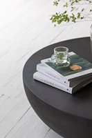 Mobilier moderne naturel pour salon table basse ronde en béton noir nordique en pierre tables basses