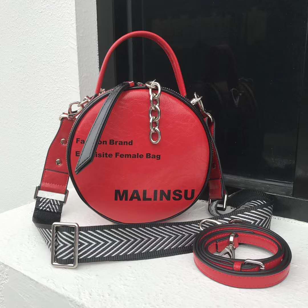 Real Leather Round Design Fashion Crossbody Women 2020 Trendy Vintage Handbag Soft Leather Female  Crossbody Bags