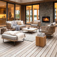 Ensemble de canapés de jardin en aluminium moderne et durable, mobilier de patio, canapé d'extérieur luxueux pour hôtel, appartement, mobilier d'extérieur