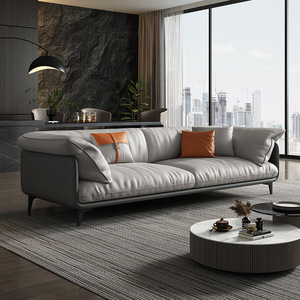 Canapé en cuir italien personnalisé Luxe Minimaliste 3-4 places Sectionnel pour hôtel Salon Meubles <span class=keywords><strong>de</strong></span> <span class=keywords><strong>maison</strong></span> entière - Product Image 4
