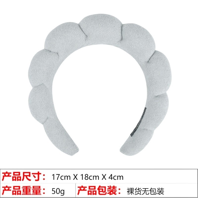 Towel sponge hairband-gray-17173549g