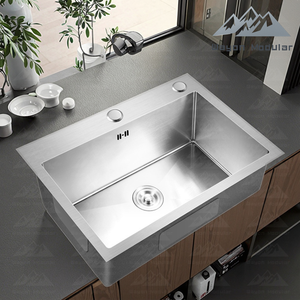 Évier de cuisine Wayon moderne à cuve unique en acier inoxydable, à encastrer, pour projets résidentiels - Product Image 1