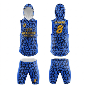 Camiseta sin mangas con capucha de fútbol americano 7v7 para competición universitaria, uniformes sublimados de fútbol americano 7 contra 7 al por mayor - Product Image 3