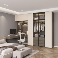 Armoire de bureau intégrée moderne et simple Yigeju, durable, avec fonctions réglables, élégante, en mélamine et verre, pour chambre à coucher