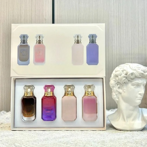 Perfume árabe al por mayor de Dubái, caja de regalo con 4 botellas de 10 ml, moderno set de mini perfumes líquidos Eau de Parfum, aroma floral y frutal de larga duración. - Product Image 2