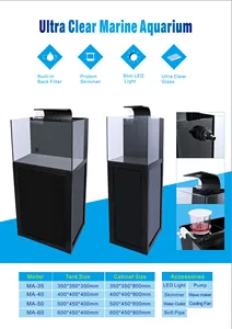 Glas-Salzwasser-Aquarium - Desktop Mini-Meerwasser-Aquarium, mit Pumpe und Skimmer - Product Image 2