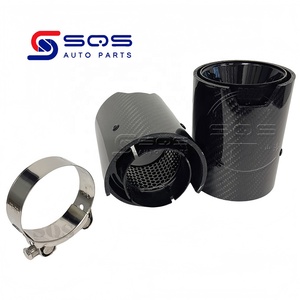 Punta de escape de acero inoxidable con apariencia de fibra de carbono real de alta calidad SQS, acabado liso de <span class=keywords><strong>1.5</strong></span> mm para M2 M3 M4 M5 M6 <span class=keywords><strong>Cooper</strong></span> M240i - Product Image 2