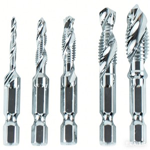 6pcs <b>Titanium</b> Coated Hss Tap <b>Drill</b> <b>Bits</b> Set Hex Shank Screw Thread <b>Bit</b> Screw Machine Compound Tap M3 M4 M5 M6 M8 M10 - Product Image 1