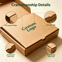 Boîte à pizza en papier kraft sur mesure, acceptation des commandes d'échantillons, boîte en carton ondulé recyclable pour l'emballage de livraison de pizzas