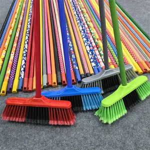 Wholesale Vietnam Flower Colorful Coated Wooden Broom Stick 120cm Length Colored PVC Pipe Manufacturer Plastic Mop Stick Handle