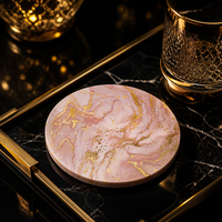 Sous-verre rond en céramique de luxe, résistant à l'huile, absorbant, résistant à la chaleur, antidérapant, écologique, durable, réutilisable pour la décoration de la maison et les cadeaux