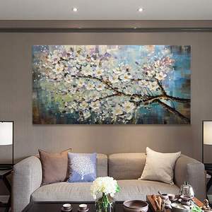 Dipinto a Olio di Fiori, <span class=keywords><strong>Arte</strong></span> Astratta 3D su Vetro, Dipinto a Mano, Decorazione Murale per Casa, Papier Peint Mural - Product Image 1