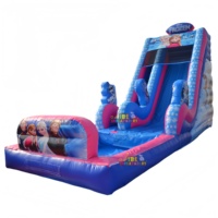 Toboggan aquatique gonflable de qualité commerciale en PVC avec piscine d'éclosion, toboggan aquatique gonflable glacé pour la location d'événements estivaux