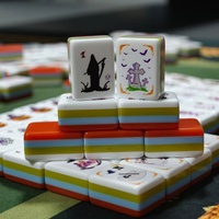 Diseños de Mahjong Acrílico Americano con Temática de Halloween: Calabaza, Fantasma, Bruja, Ataúd y Telaraña; Ambiente Festivo, Venta al por Mayor