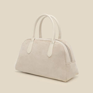 Sac à main pour femme de haute qualité, exclusif automne-hiver, style rétro simple, en daim, sac bowling, design Boston, cuir véritable, polyester - Product Image 6