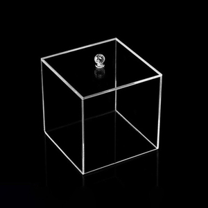 Ensemble de boîtes de rangement transparentes en acrylique DSF87, organiseurs carrés transparents pour la maison et le bureau, boîte cube en acrylique - Product Image 2