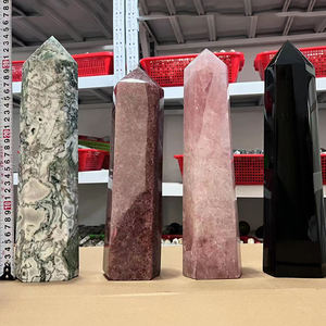 La grande torre di cristallo di guarigione naturale spirituale all'ingrosso crea la torre del punto di cristallo di quarzo per la decorazione - Product Image 1