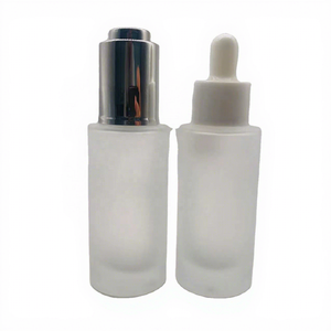 Bouteille sérum à épaule haut incliné en verre, transparent et givré, avec compte-gouttes en plastique, 30ml, livraison directe d'usine, nouveau style - Product Image 1
