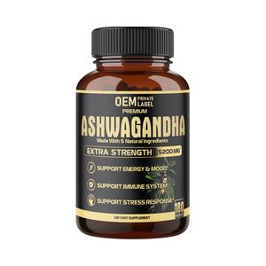 Cápsulas Veganas OEM 5 en 1 Premium de Ashwagandha con Cúrcuma, Rhodiola Rosea, Jengibre y Pimienta Negra para Refuerzo y Apoyo Mental - Product Image 1