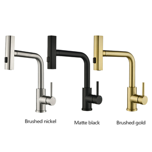 <span class=keywords><strong>Robinet</strong></span> de cuisine en laiton noir, monotrou, orientable, plaqué, 3 voies, extractible, pour évier de cuisine allemand - Product Image 1