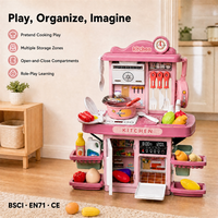 Juego de Cocina de Juguete Rosa para Niños, Set de Simulación con Horno, Utensilios y Comestibles, Juego de Roles, Regalo al por Mayor