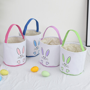 <b>Easter</b> Bunny <b>Basket</b> <b>Gift</b> Bags For Kids Canvas Tote <b>Easter</b> Bucket For <b>Easter</b> Eggs Hunt Kids Party - Product Image 2