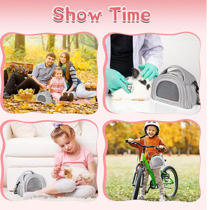 Bolsa de transporte de animales pequeños de tela Oxford plegable portátil para hámster, pájaro, conejillo de indias, transpirable, para viajes al aire libre - Product Image 5