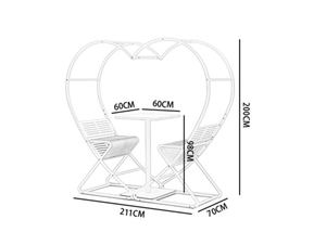 Boutique <span class=keywords><strong>de</strong></span> thé au lait café table et chaise bar Photographie extérieure <span class=keywords><strong>en</strong></span> <span class=keywords><strong>métal</strong></span> amour nid d'oiseau Table et chaise d'amour <span class=keywords><strong>en</strong></span> plein air - Product Image 5