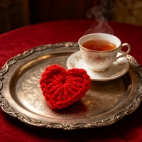 Cœur rouge en crochet fait main, objet d'émotion, petite peluche en forme de cœur pour la décoration de table de mariage