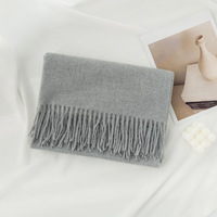 Pas cher Nouveau Tassel Écharpe Femmes Chaud Solide Couleur Cachemire Pashmina Châle Écharpe