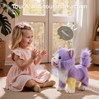Jouet interactif électrique pour bébé, chat en peluche musical Tumama Kids, poupée chaton simulée qui léche sa langue et marche