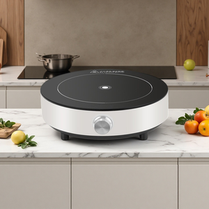Mini cuisinière à induction portable 1000W 5 vitesses pour camping en plein air, voyage en voiture, dortoir, une personne, petit réchaud rond - Product Image 1