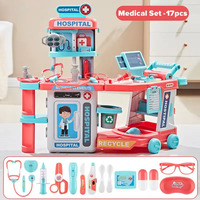 Table d'opération en plastique intéressante et jeu d'imitation pour enfants, ainsi que kit d'outils de jeu pour la maternelle