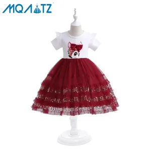 Mqatz Nieuwe Mode Meisjes Kids Party Kant Jurken Zomer Boetiek Baby Kleding Al001