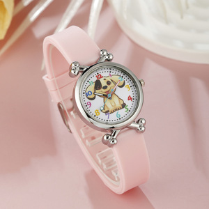 2024 Sports Age Reduction Cute Dog Cartoon <strong>Pointer</strong> <strong>Round</strong> Dial Quartz <strong>Silicone</strong> Women's <strong>Watch</strong> - Product Image 3